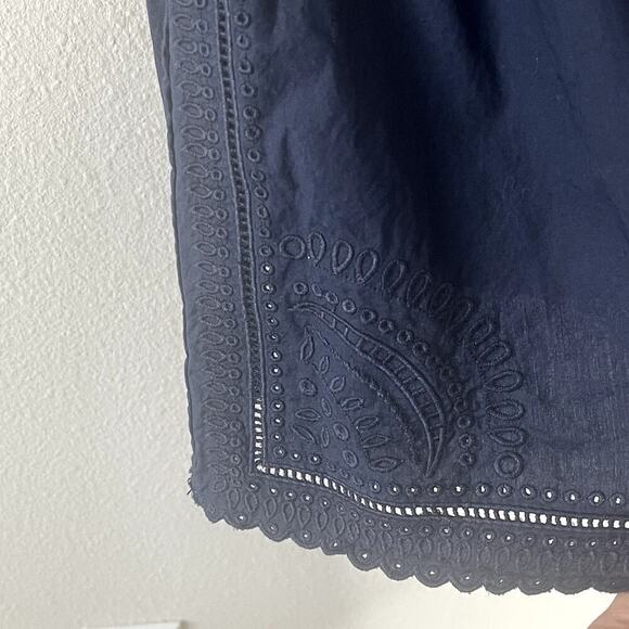 DEREK LAM 10 CROSBY NAVY BLUE EMBROIDERED  SHORT  DRESS SIZE 2 - Picture 7 of 10